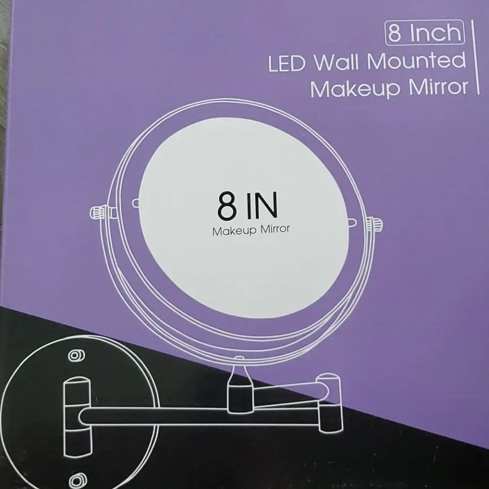 8 INCH LED WALL MOUNTED RECHARGEABLE MAKEUP MIRROR